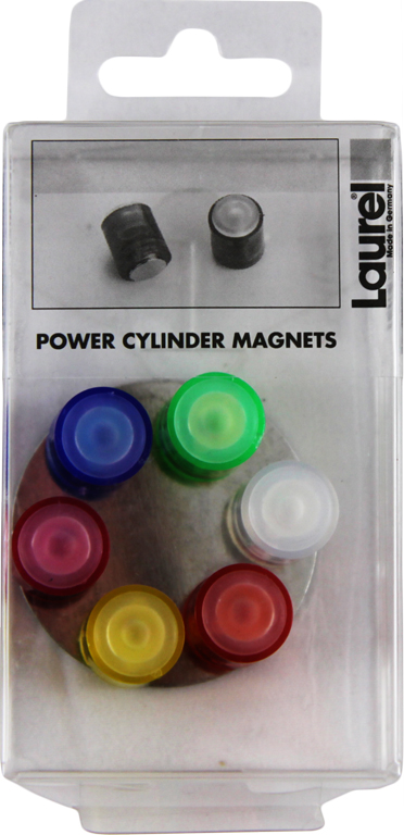 Power Zylinder Magnete 6St sort 14mm,19mm hoch, Pg.