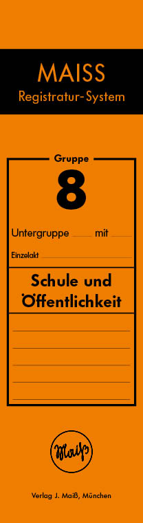 Schild Gruppe 8 "Schule und Öffentlichkeit", orange