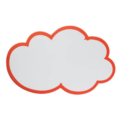 Moderationskarte - Wolke, 620 x 370 mm, weiß mit r otem Rand, 20 Stück
