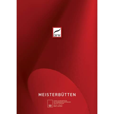 Briefblock  Meisterbütten - A4, unliniert, 80 g/qm , 50 Blatt