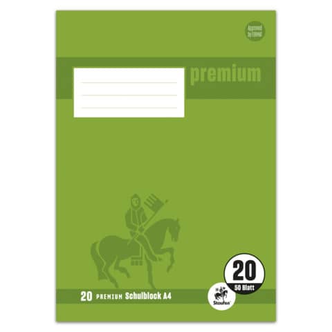 Staufen Green, Schulblock A4, 50 Blatt, 90 g/qm, blanko, Lin20