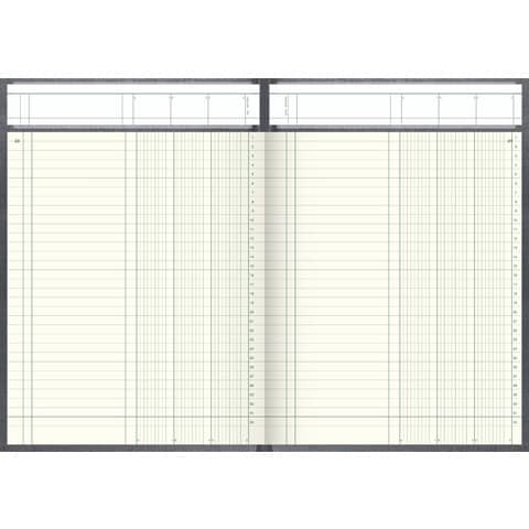 Spaltenbuch Kopfleisten-Ausführung - A4, 3 Spalten , 96 Blatt, Schema über 1 Seite, mit Seitenzahlen