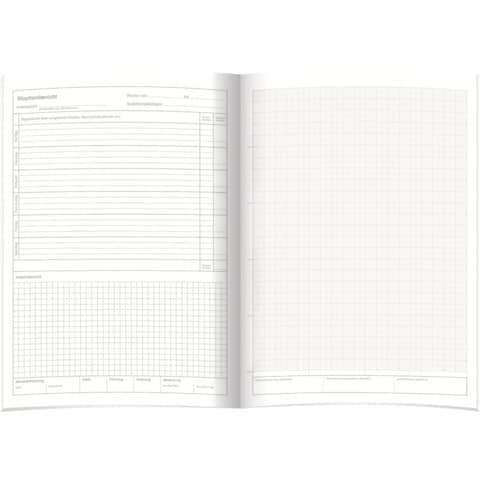 Ausbildungsnachweis-Heft Handwerk mit Skizzenteil wöchentlich, 60 Seiten, DIN A4