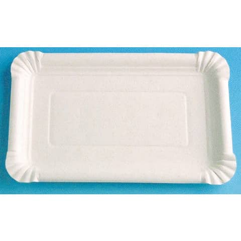 Einweg-Geschirr - Pappe, Teller, 13 x 20 cm, weiß, 25 Stück
