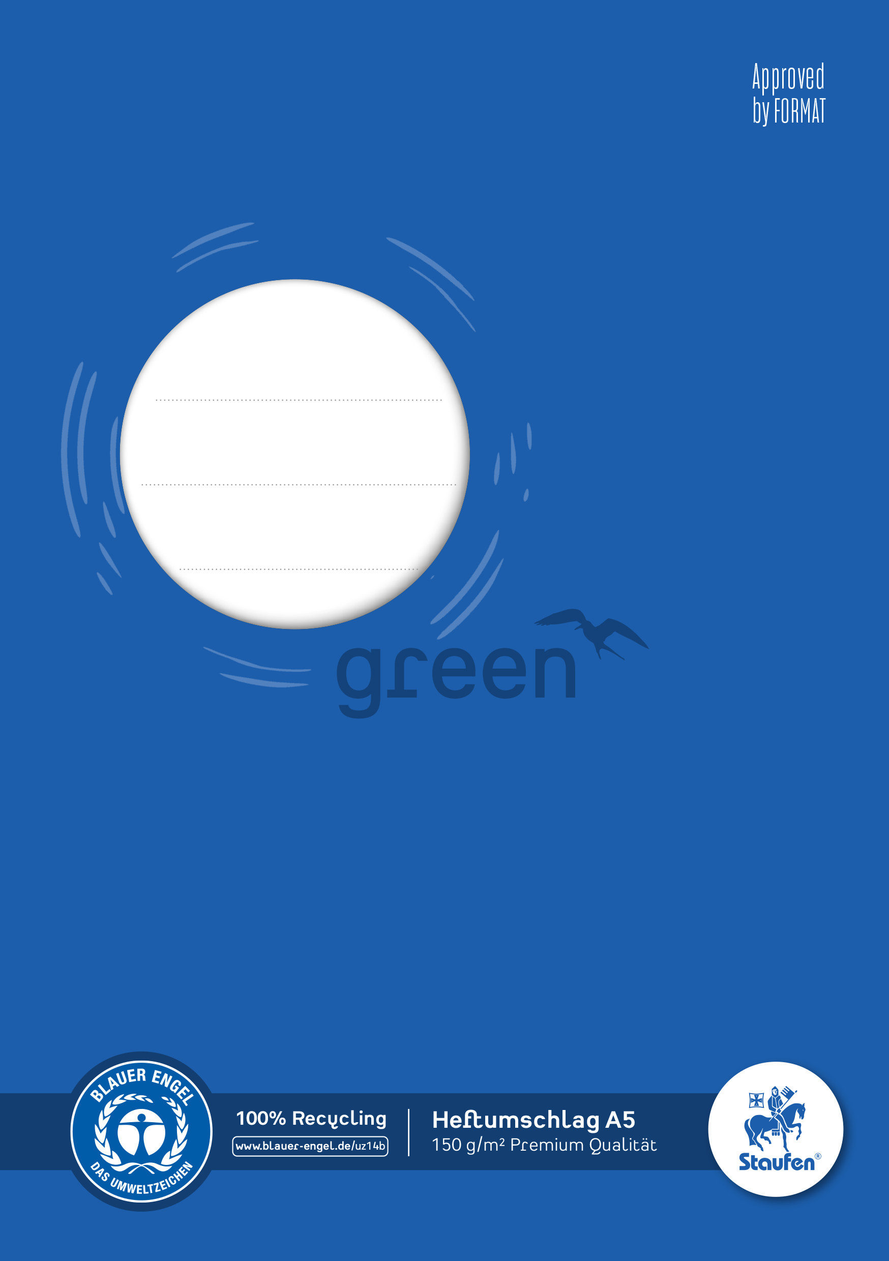 Staufen Green, Heftumschlag A5 Papier, 150g/qm blau