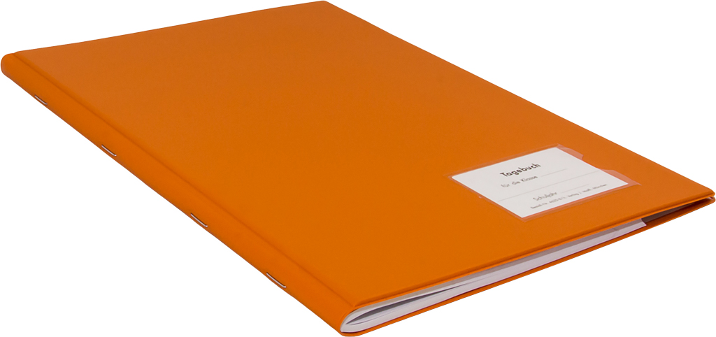 Klassentagebuch m. Hausaufgabenspalte, Einband orange, steif-geheftet