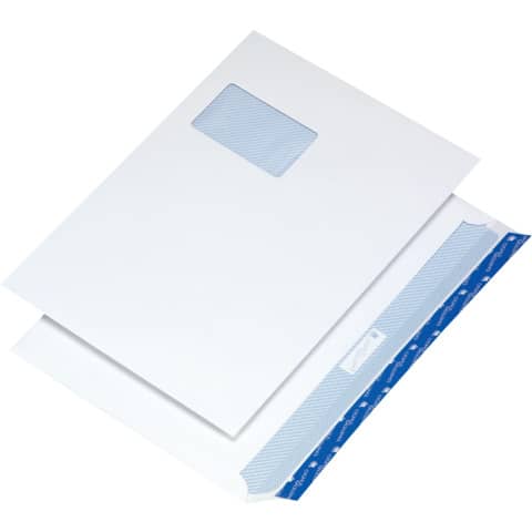 Briefumschlag C4, haftklebend, weiß, blickdicht, Offset 120g, 250 Stück mit Fenster