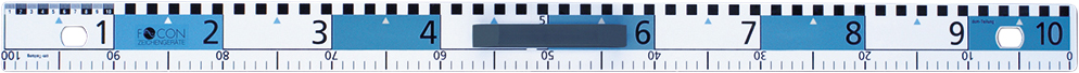 FOCON Flach-Profil-Lineal cm+dm-Teilung 100cm Polystyrol, m.Magneten