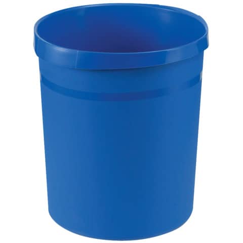 Papierkorb GRIP - 18 Liter, rund, 2 Griffmulden, e xtra stabil, blau