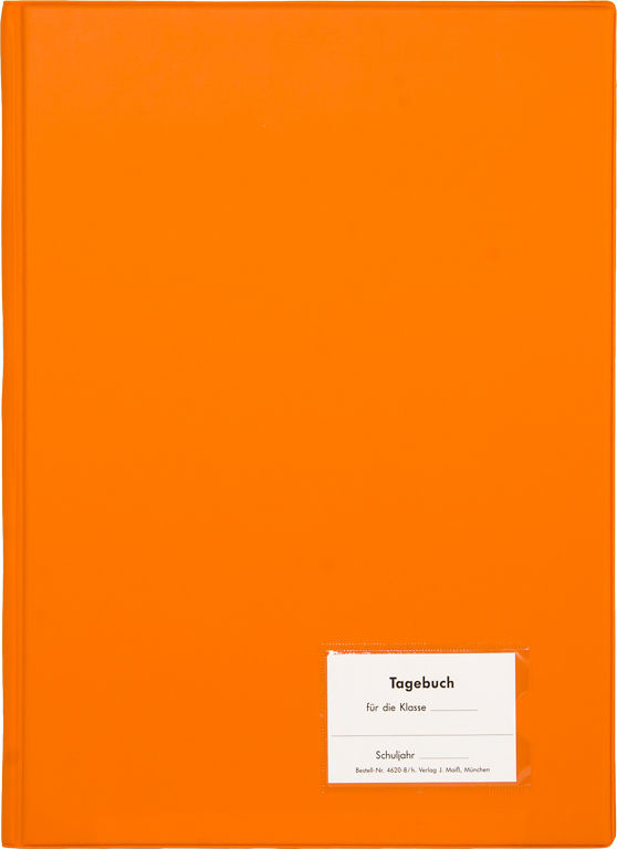 Klassentagebuch m. Hausaufgabenspalte, Einband orange, steif-geheftet