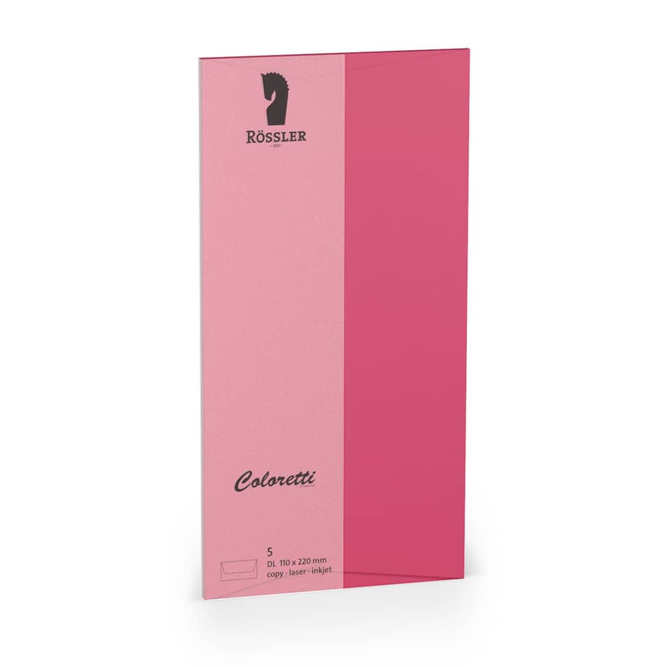 Coloretti Briefumschläge - DL, 5 Stück, pink