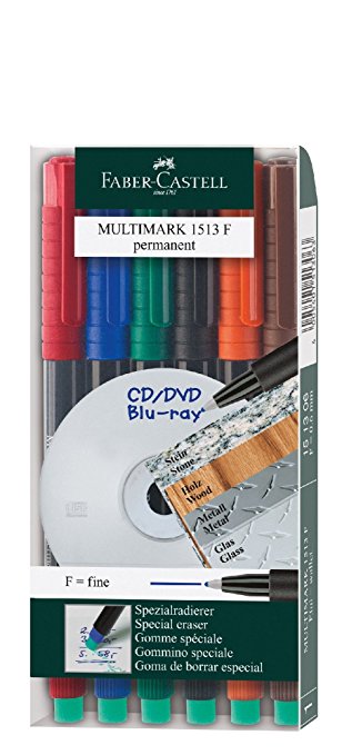 Multimark Etui mit 6 Stiften fein, wasserfest