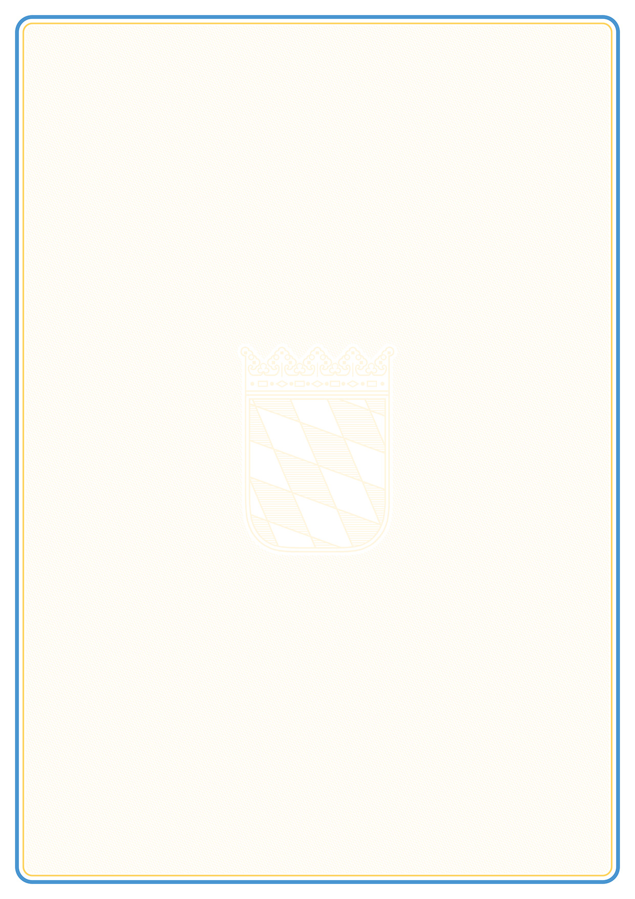 Randblatt f. Zeugnisse, m. Flächendruck hellchamois m. Staatswappen