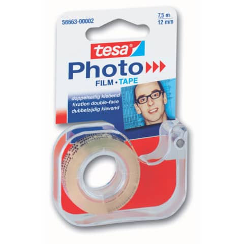 Abroller für doppelseitigen Klebefilm Photo Film, 7,5 m x 12 mm, transparent