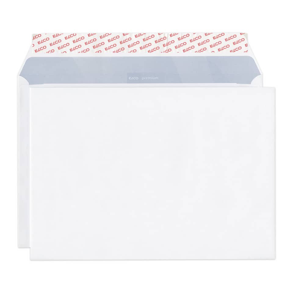 50x Briefumschläge C4 (229x324mm), Öffnung lange Seite, ohne Fenster, weiß, haftklebend, 120 g