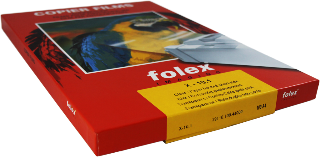 Kopierfolie Folex x-10.1, A4, m. kurzseitig angeleimtem Schutzpapier