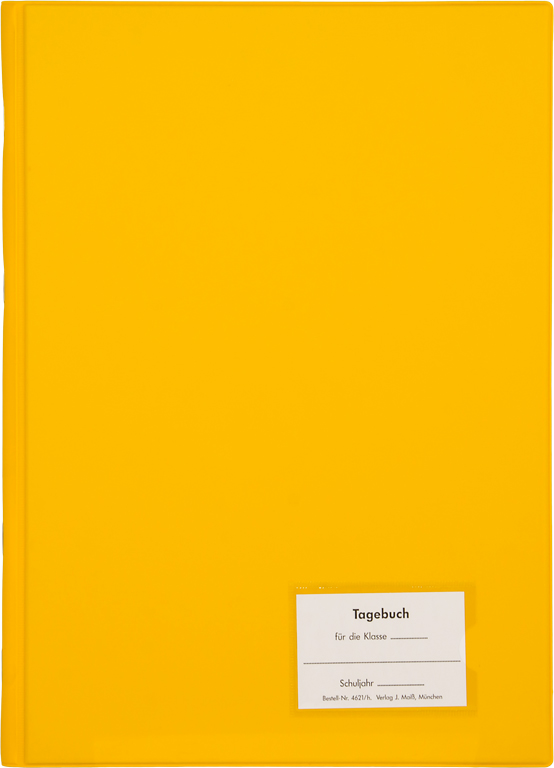 Klassentagebuch m. durchgehend. Stundenplan, Einband gelb, steif-geheftet