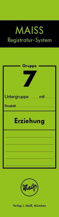 Schild Gruppe 7 "Erziehung", grün