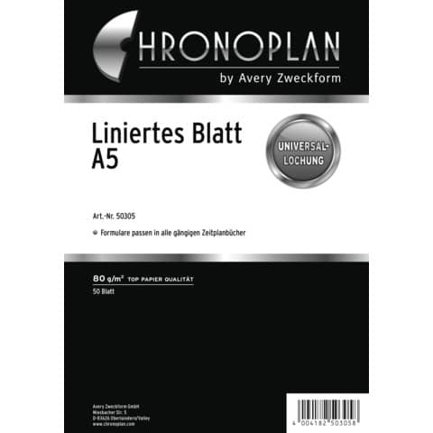 Ersatzeinlage "liniert" - A5, 50 Blatt