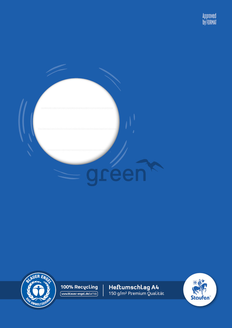 Staufen Green, Heftumschlag A4, Papier 150g/qm, blau