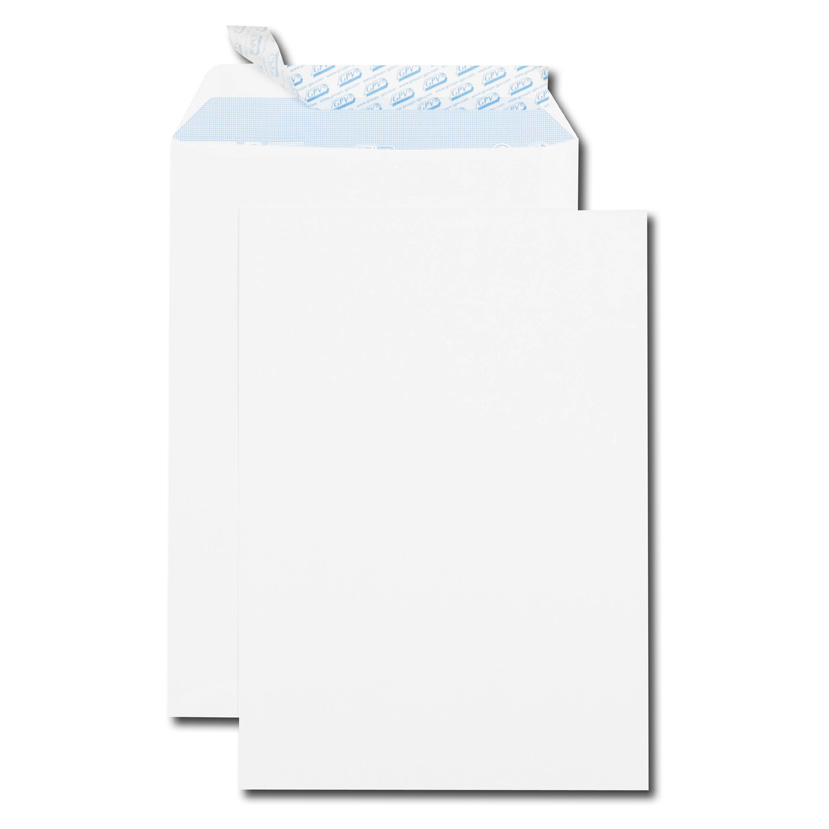 50x Versandtaschen in C4 (229x324mm), ohne Fenster, weiß, haftklebend, 90g