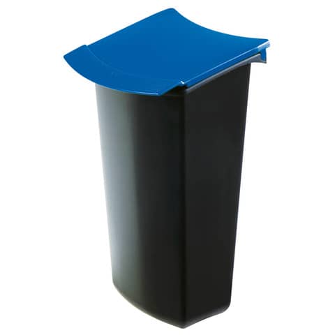 Abfalleinsatz MONDO mit Deckel, 3 Liter, schwarz-b lau