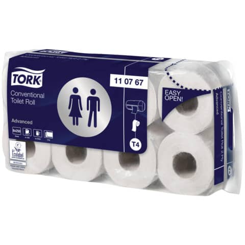 Advanced Toilettenpapier - 2 lagig, weich, geprägt , 8 x 8 Rollen