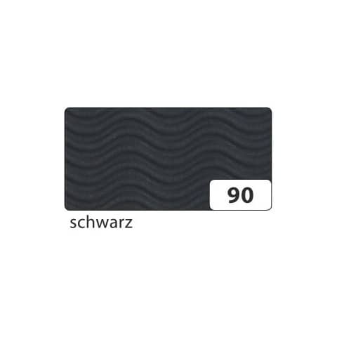 Bastelwellpappe - 50 x 70 cm, schwarz, 3D-Wellenfo rm