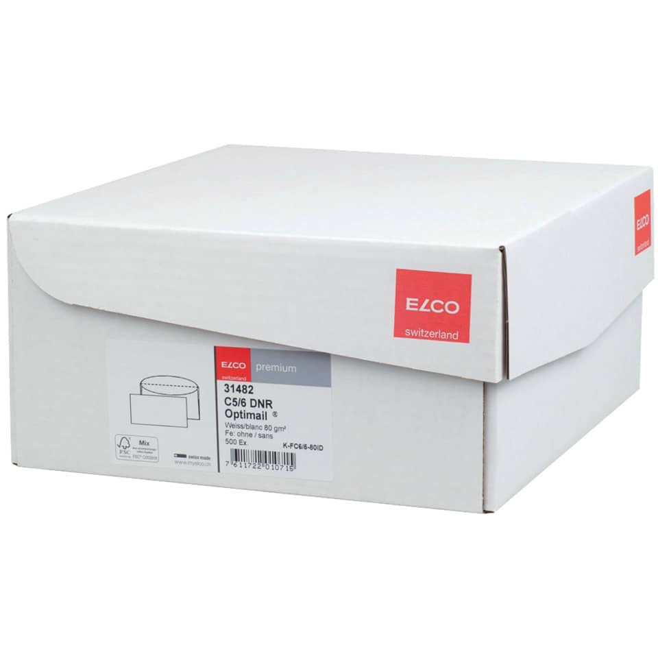 Briefumschlag Office Box mit Deckel - C5/6, weiß, nassklebend, ohne Fenster, 80 g/qm, 500 Stück