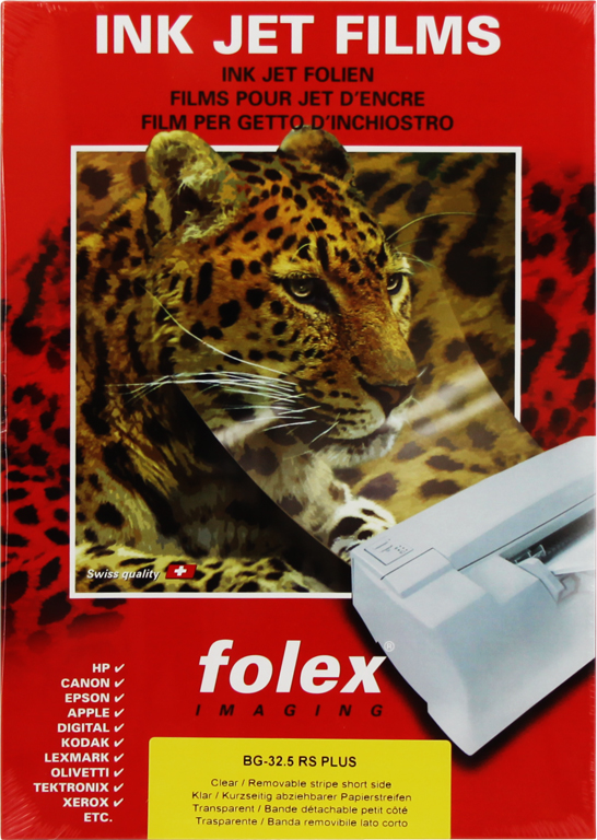 Universal-Polyesterfolie Folex, A4, f. Ink-Jet-Drucker, m. abzb. Sensorstreifen