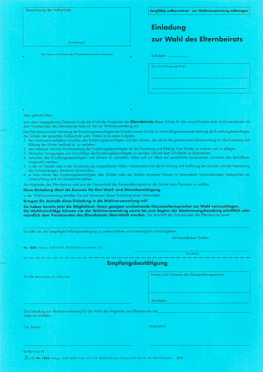 Einladung Wahl Elternbeirat (80/05/0)