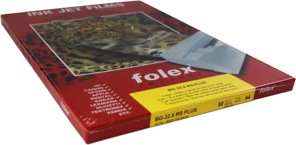 Universal-Polyesterfolie Folex, A4, f. Ink-Jet-Drucker, m. abzb. Sensorstreifen