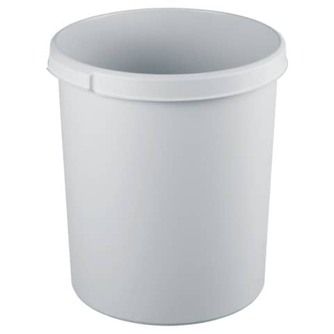 Papierkorb KLASSIK - 30 Liter, rund, 2 Griffmulden , extra stabil, lichtgrau